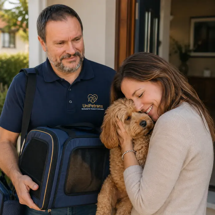 Pet reunited with its family after an accompanied international journey